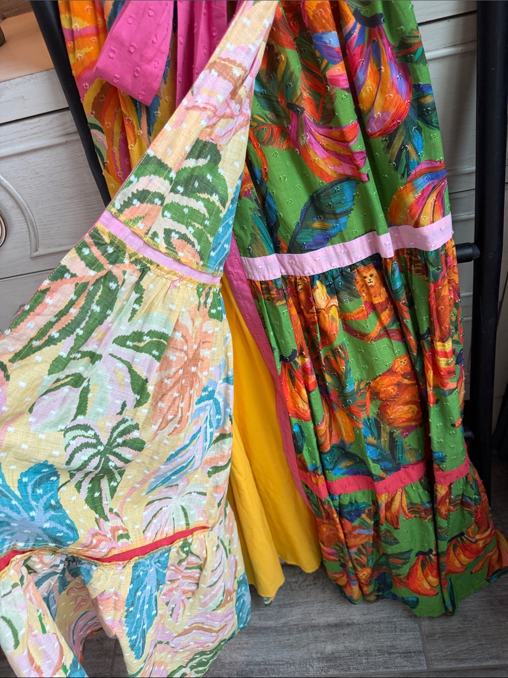 FARM Rio Multicolor Tropical Maxi Dress with Pink Trim - Picture 4 of 7